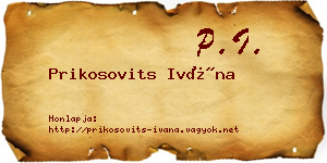 Prikosovits Ivána névjegykártya